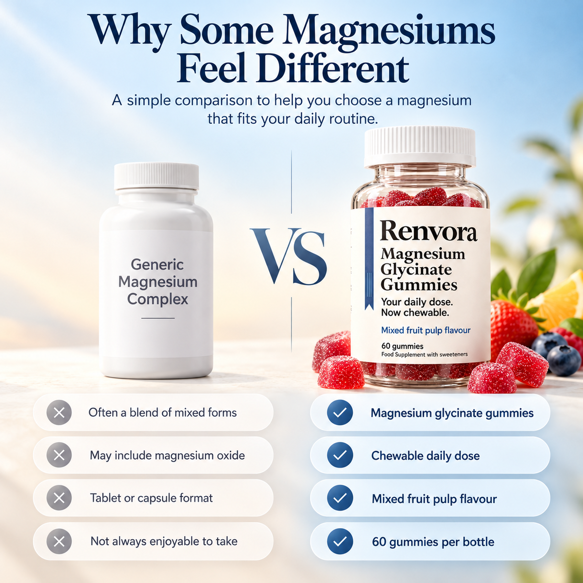 Magnesium Glycinate Gummies – Mixed Fruit