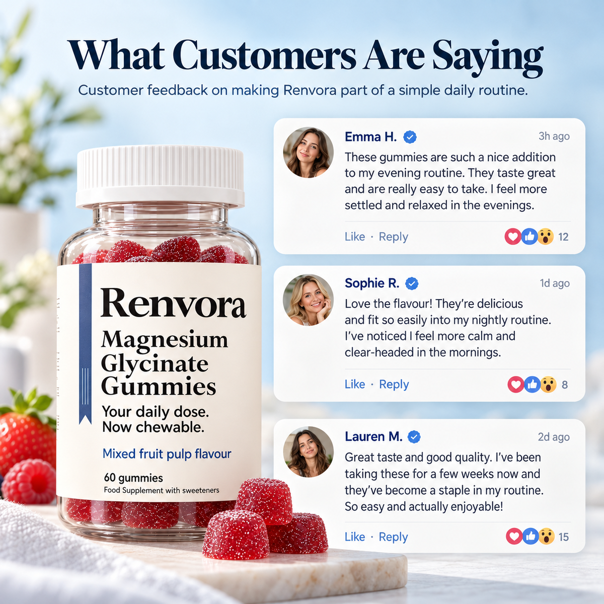 Magnesium Glycinate Gummies – Mixed Fruit